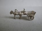 Oude bedel zilver Paard en Wagen en Menner, Verzenden, Zilver, Hanger