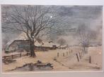 Antoon van Hemert - Winters Landschap - Ingelijst, Antiek en Kunst, Ophalen of Verzenden