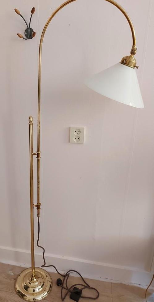 Vintage messing stalamp.Verstelbaar ., Huis en Inrichting, Lampen | Vloerlampen, Zo goed als nieuw, Ophalen