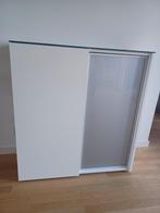 Moderne strakke stijlvolle witte halfhoge buffetkast, Huis en Inrichting, Kasten | Buffetkasten, Ophalen, Met plank(en), 100 tot 150 cm