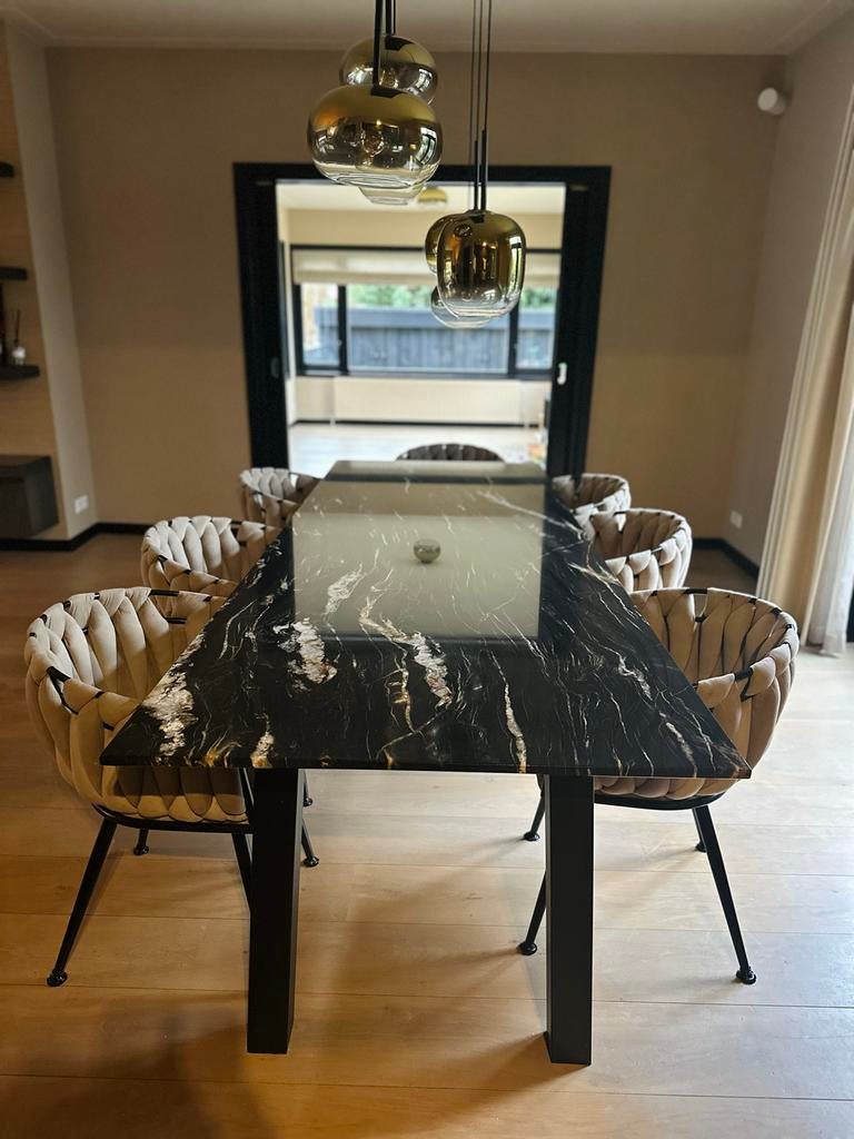 Eettafel Belvedère kwartsiet, Ophalen, Overige materialen, 100 tot 150 cm, Luxe