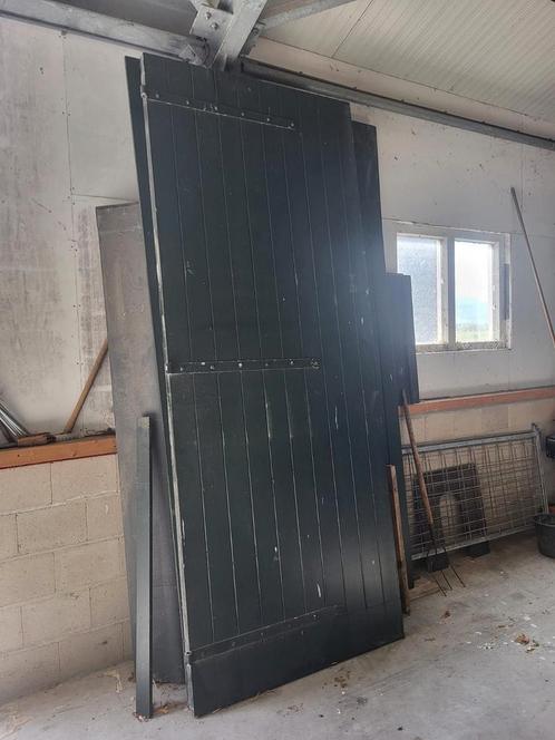 Meranti houten opgeklamte (stal) deuren, Doe-het-zelf en Verbouw, Overige Doe-het-zelf en Verbouw, Gebruikt, Ophalen