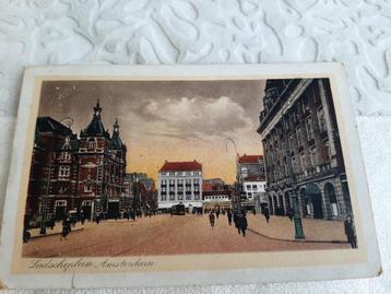 amsterdam  leidscheplein tram volk  1915 tekst beschikbaar voor biedingen