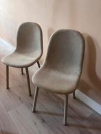 Set van 2 beige stoelen, Huis en Inrichting, Stoelen, Ophalen, Twee, Zo goed als nieuw, Stof