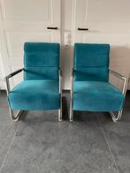 2 leuke fauteuils grijs/turquoise Xooon, Huis en Inrichting, Fauteuils, Minder dan 75 cm, Zo goed als nieuw, 50 tot 75 cm, Ophalen