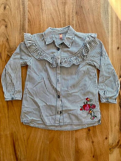 Blauw wit gestreept bloesje, maat 98, Kinderen en Baby's, Kinderkleding | Maat 98, Gebruikt, Meisje, Overhemd of Blouse, Ophalen of Verzenden