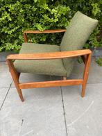Vintage teak design stoel fauteuil jaren 60, Huis en Inrichting, Fauteuils, Ophalen, Gebruikt, 50 tot 75 cm