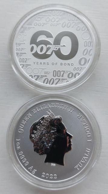 Zilveren 1 oz James Bond 007 60the Anniversary 2022. beschikbaar voor biedingen