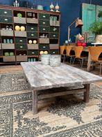 Oude houten grote salontafel - buitentafel - buiten tafel, Ophalen, Zo goed als nieuw, Rechthoekig, Hout