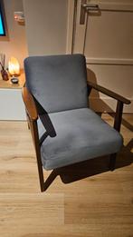 IKEA Ekenäset fauteuil | Fluweel (donker) grijs, Huis en Inrichting, Fauteuils, Ophalen, Hout, Minder dan 75 cm, Zo goed als nieuw