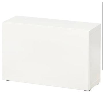 Ikea Besta kast 60x22x38 wit met deur, scharnieren en plank beschikbaar voor biedingen