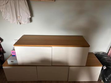 Besta ikea tv meubel met eiken blad