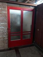 Stalen binnendeur met glas en vast raam, Gebruikt, Deurkozijn, 150 tot 225 cm, Metaal