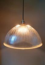 Vintage Holofane - Holophane prisma hanglamp / glas, Gebruikt, Ophalen of Verzenden, Glas, 75 cm of meer