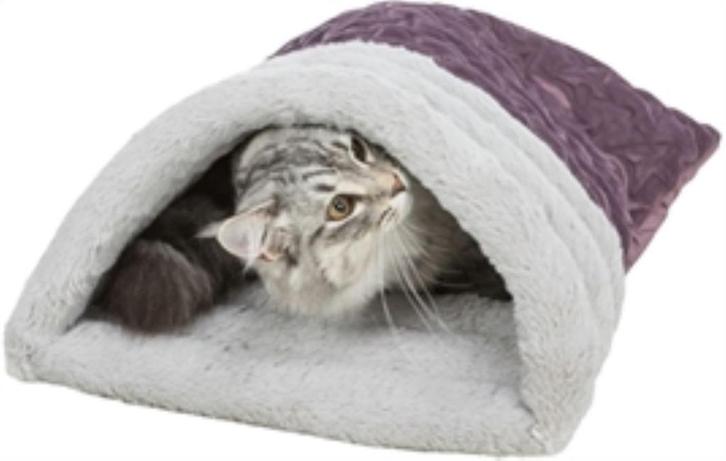 Slaapzak/kattenmand bes/grijs, Dieren en Toebehoren, Kattenmanden, Nieuw, Pluche, Ophalen of Verzenden