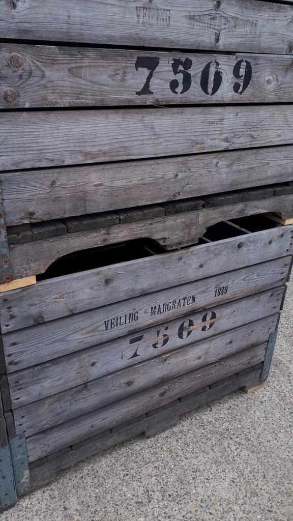 Te koop grote partij fruitbakken/kisten., Tuin en Terras, Bloembakken en Plantenbakken, Gebruikt, Hout, Rond, Ophalen