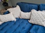Macramé Sierkussens - Set van 4, Ophalen of Verzenden, Zo goed als nieuw, Beige, Rechthoekig
