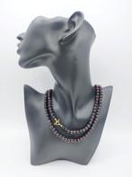 Boerengranaten ketting met gouden slotje, 80 cm., Sieraden, Tassen en Uiterlijk, Antieke sieraden, Verzenden, Goud, Ketting