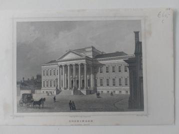 129 / Groningen het Academiegebouw Gravure uit 1860 Terwen beschikbaar voor biedingen