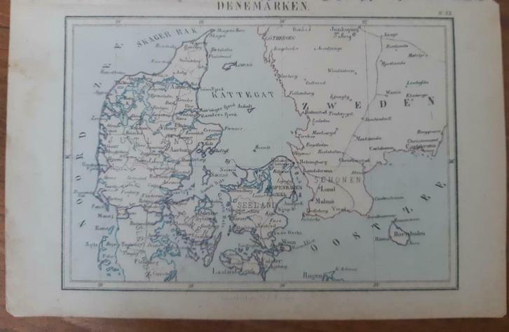 12 / Litho van J. Kuyper uit 1880 van Denenmarken, Antiek en Kunst, Kunst | Litho's en Zeefdrukken, Ophalen of Verzenden
