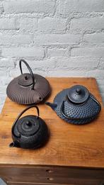 3 japanse gietijzeren theepotten, Overige materialen, Gebruikt, Overige typen, Ophalen of Verzenden