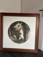 Schilderij 'Friends of Society' met houten lijst., Antiek en Kunst, Kunst | Tekeningen en Foto's, Ophalen