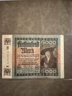 Duitse Bankbiljet – 5000 Mark (1922 – Weimar Republiek), Postzegels en Munten, Ophalen of Verzenden, Duitsland