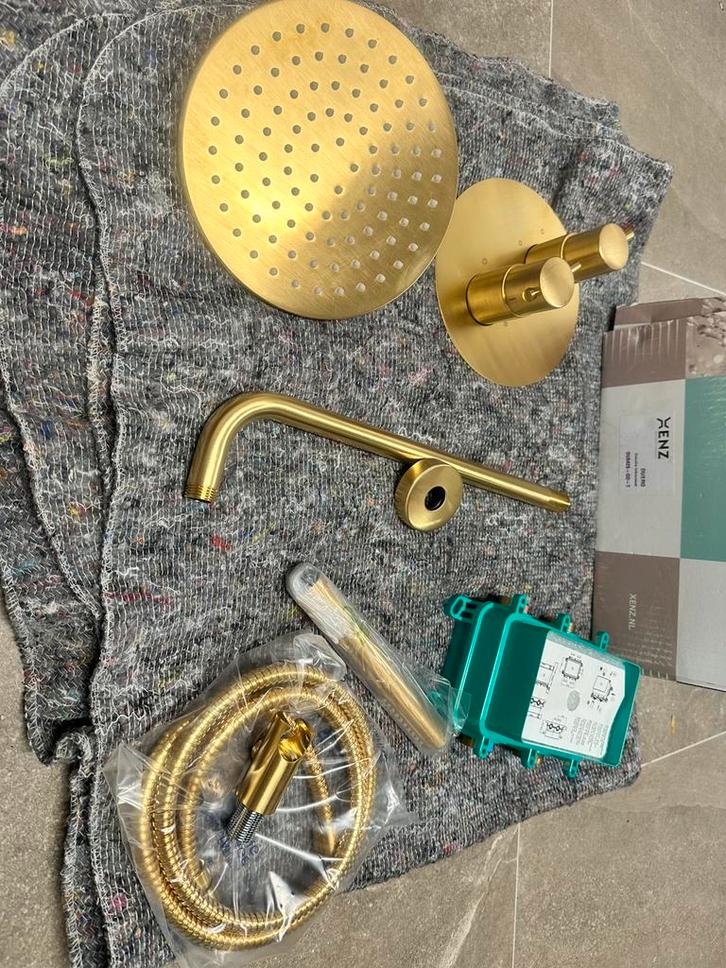 Inbouw douchekraan xenz Duero goud geborsteld, Doe-het-zelf en Verbouw, Sanitair, Nieuw, Douche, Ophalen
