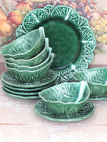 Oude vintage cabbage kom met onderbord – Secla beschikbaar voor biedingen