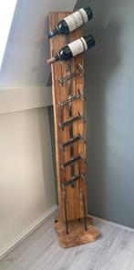 Staal en houten wijnrek! 8 flessen, Huis en Inrichting, Woonaccessoires | Wijnrekken, 5 tot 15 flessen, Ophalen of Verzenden, Zo goed als nieuw