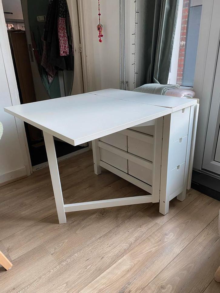 IKEA Norden Klaptafel Wit, Huis en Inrichting, Tafels | Eettafels, Gebruikt, 50 tot 100 cm, 100 tot 150 cm, Vier personen, Rechthoekig