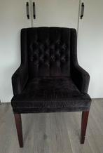 Olav fauteuil - velvet zwart met noppenmotief, Ophalen, Minder dan 75 cm, Zo goed als nieuw, Stof