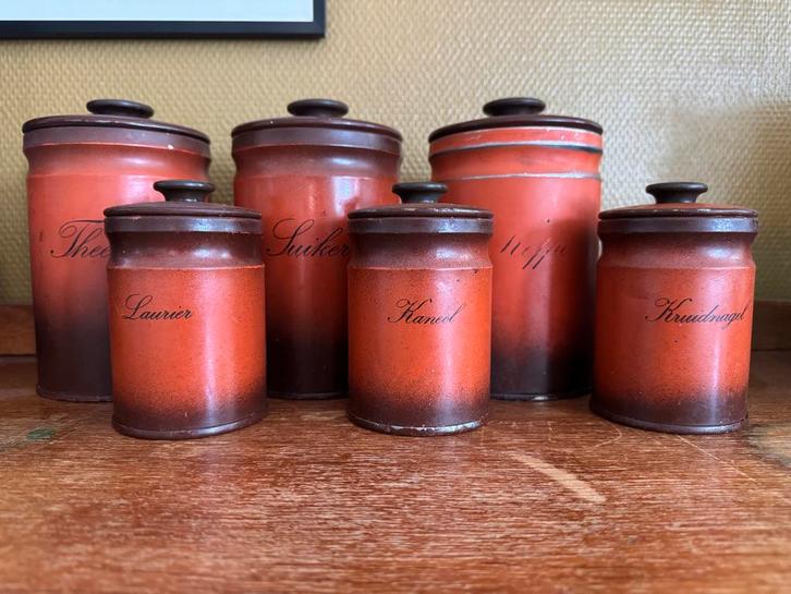 Brabantia Blikken- Jaren '80 - Complete set, Antiek en Kunst, Antiek | Keukenbenodigdheden, Ophalen of Verzenden
