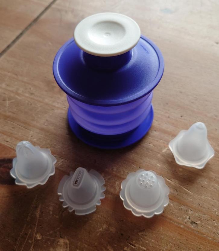 Tupperware mini harmonikaatje/slagroomspuit 150ML NIEUW, Huis en Inrichting, Keuken | Tupperware, Nieuw, Overige typen, Wit, Paars