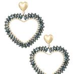 Nieuw! Statement oorbellen / hartjes met sparkle, Ophalen of Verzenden, Nieuw, Overige materialen