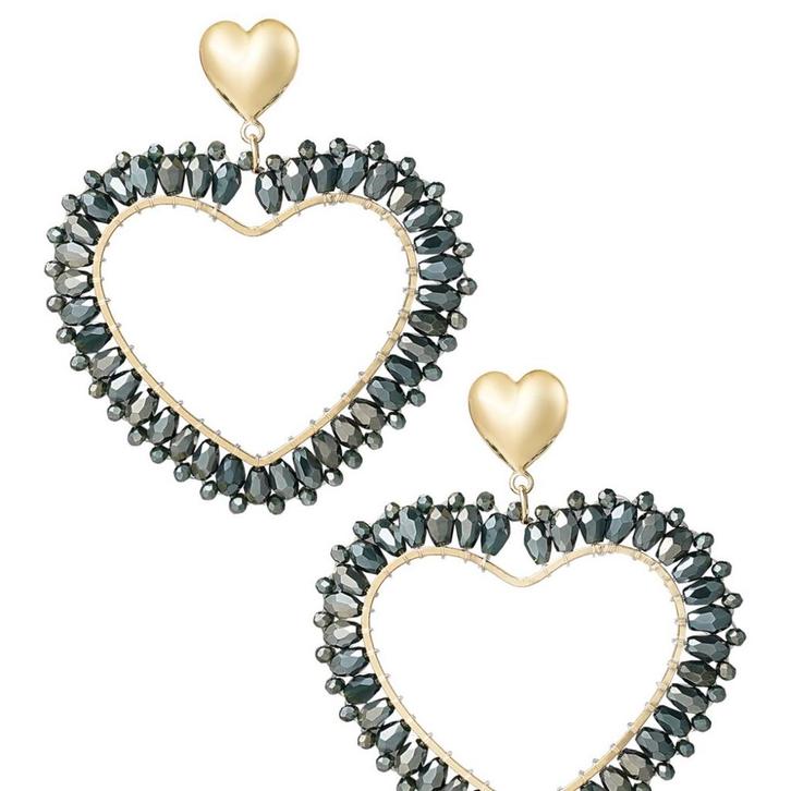Nieuw! Statement oorbellen / hartjes met sparkle, Sieraden, Tassen en Uiterlijk, Oorbellen, Nieuw, Overige materialen, Ophalen of Verzenden