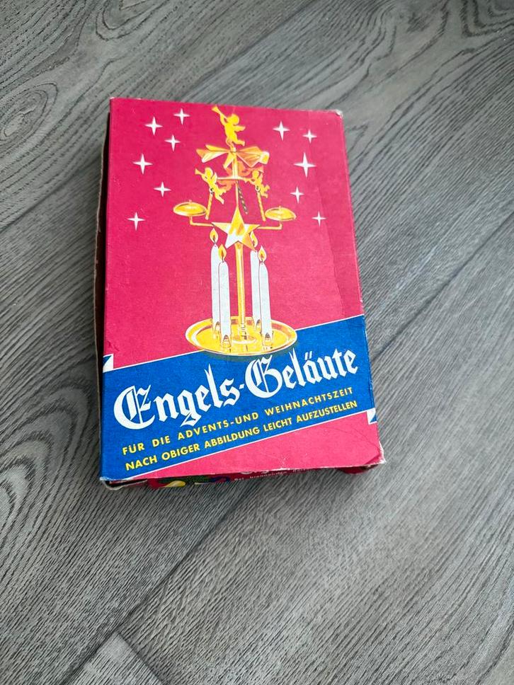 Vintage Zweedse kandelaar met engelenklokkenspel, Sieraden, Tassen en Uiterlijk, Portemonnees, Gebruikt, Overige merken, Geel