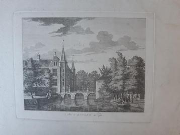U022 / 't Slot te Zuylen Kopergravure 18e eeuw zeldzaam beschikbaar voor biedingen