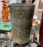 vaas mooie groene cilindervaas Mobach ca.1960., Antiek en Kunst, Ophalen of Verzenden