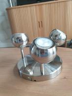 Glanzend zilver trioplaat lamp, Ophalen, Zo goed als nieuw