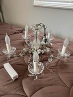 Kroonluchter 5 arms hard plastic met glas + 1 reserve lampje, Ophalen of Verzenden, Gebruikt, Glas