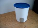 Tupperware Voorraadbus ( klikdeksel, blauw/wit, 2 liter ), Ophalen of Verzenden, Gebruikt, Blauw