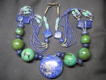 Excellent Turkoois Lapis Lazuli ketting zeldzaam 105 gram beschikbaar voor biedingen