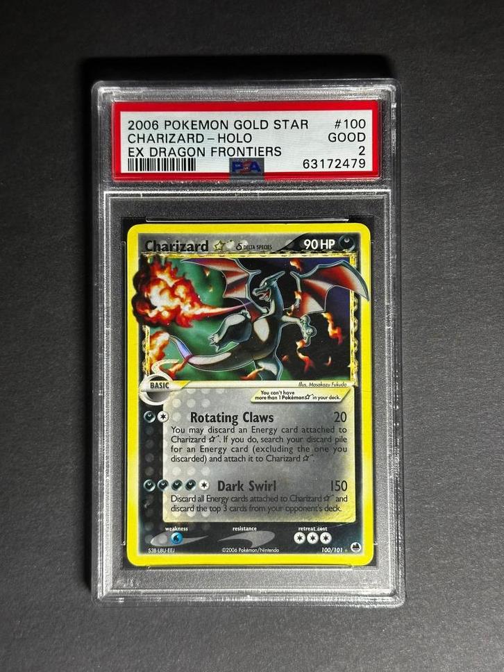 Pokémon Charizard Gold Star & Delta Species PSA 2, Hobby en Vrije tijd, Verzamelkaartspellen | Pokémon, Gebruikt, Losse kaart