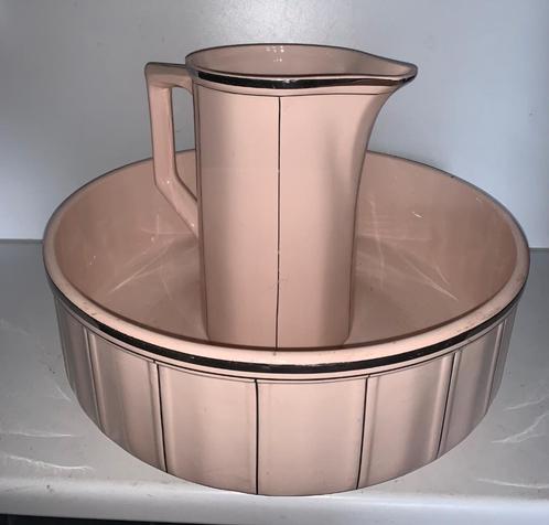 lampetset oud roze art deco st armand dinoise, Antiek en Kunst, Antiek | Glas en Kristal, Ophalen of Verzenden