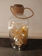 Vaas met licht en droog bloemen, Ophalen of Verzenden, Zo goed als nieuw