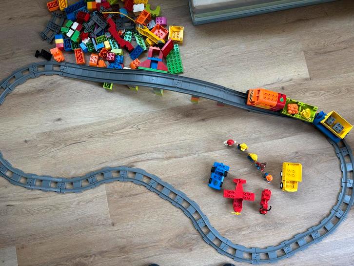 Lego Duplo 10508 trein en extra voertuigen, Kinderen en Baby's, Speelgoed | Duplo en Lego, Gebruikt, Duplo, Losse stenen, Ophalen of Verzenden