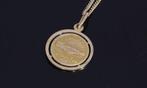 Kreta 14k gouden munt penning ketting bedel hanger armband, Sieraden, Tassen en Uiterlijk, Ophalen of Verzenden, Zo goed als nieuw