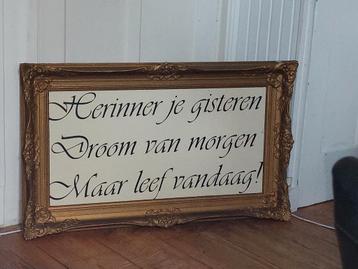 Prachtige lijst met tekst zware kwaliteit  beschikbaar voor biedingen