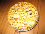 GRATIS OPHALEN blikken trommeltje met smileys 12 cm diameter, Verzamelen, Ophalen of Verzenden, Zo goed als nieuw, Overige